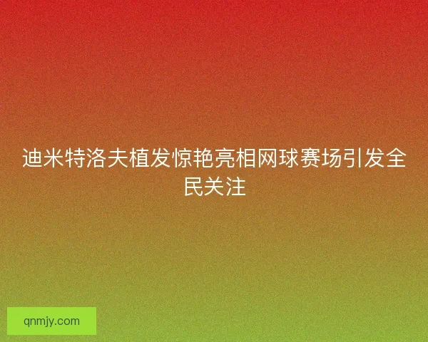 迪米特洛夫植发惊艳亮相网球赛场引发全民关注